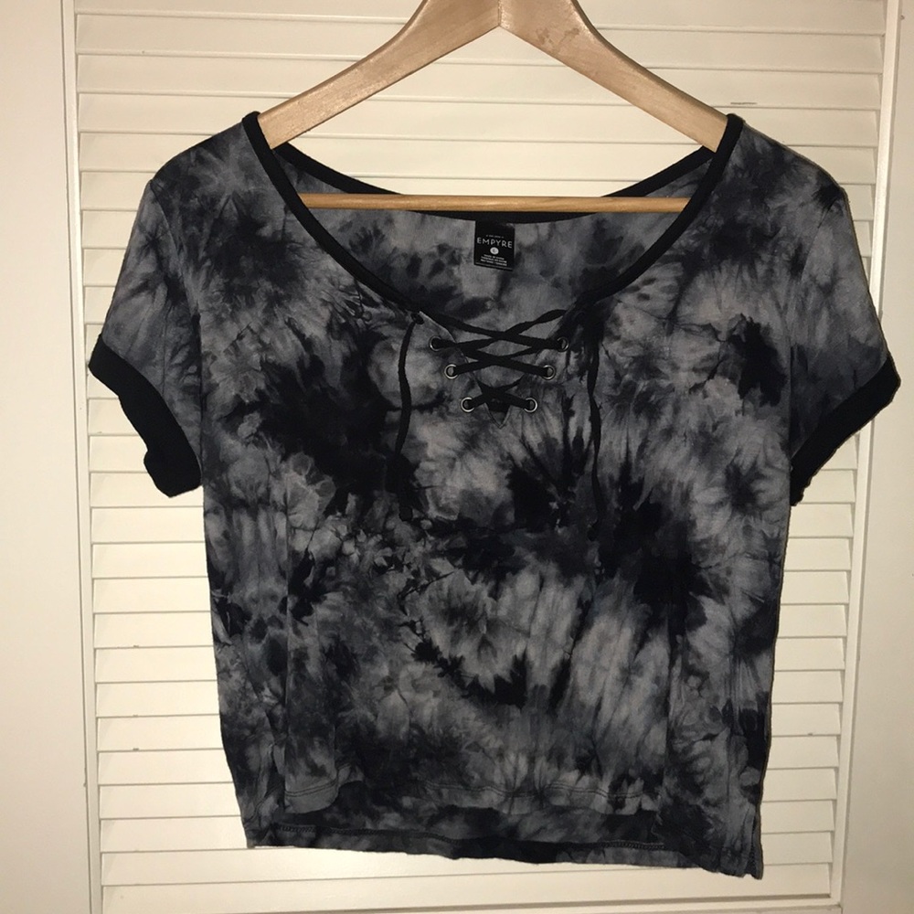 black tie die crop top